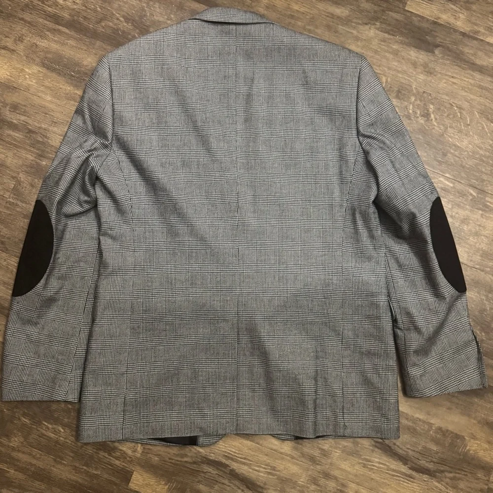 Madison Gray Plaid Blazer with Black Accents
